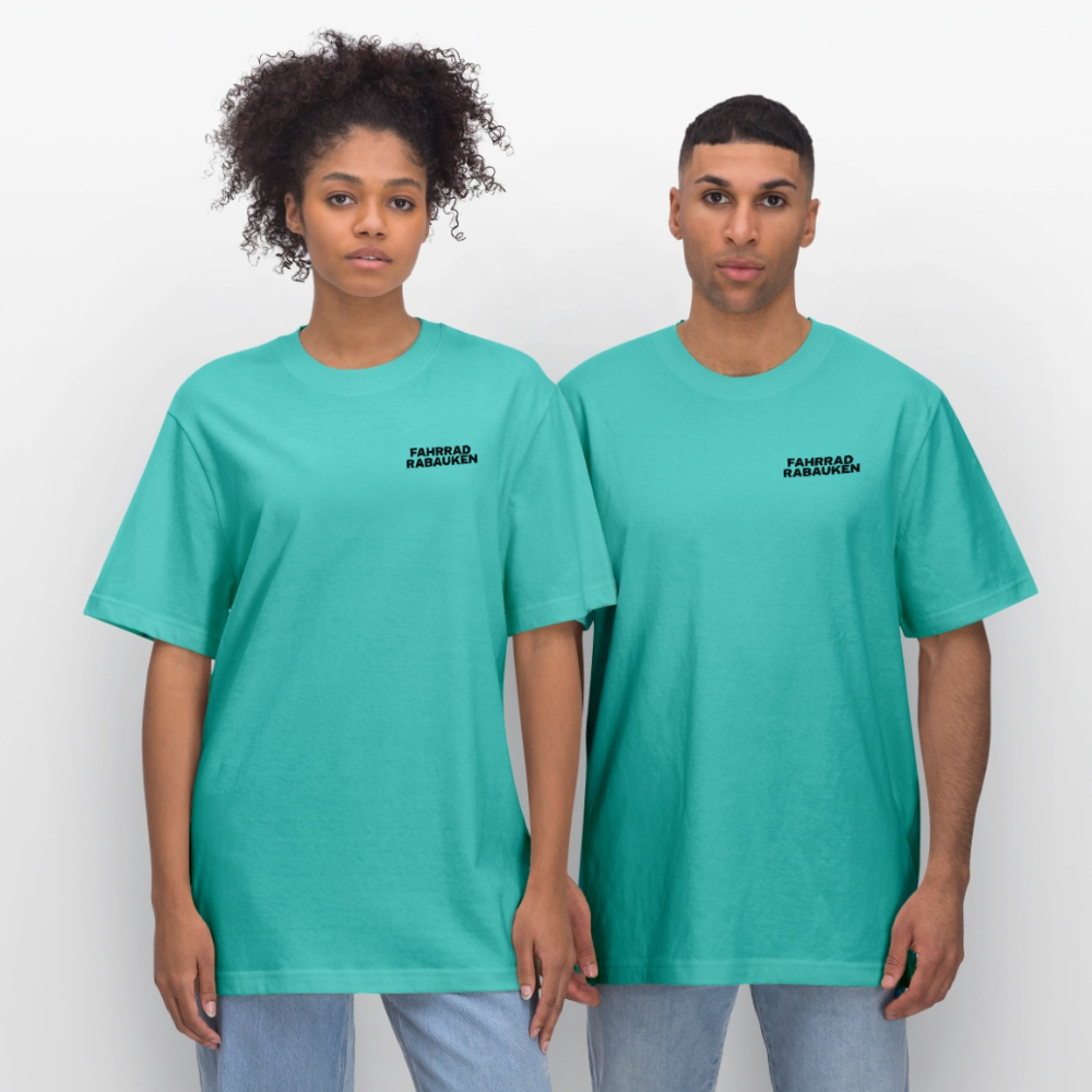 Organic T-Shirt Fahrradrabauken - pool blue